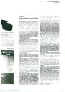 VAF 1985 Presse VIe Festival Video Masi