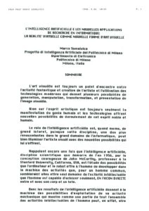 VAF 1990 Somalvico Intelligence artificielle recherche informatique Masi